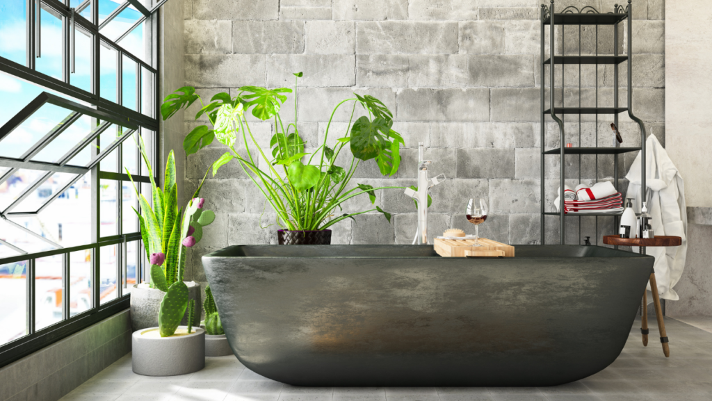 Bathroom Design with Greenery.