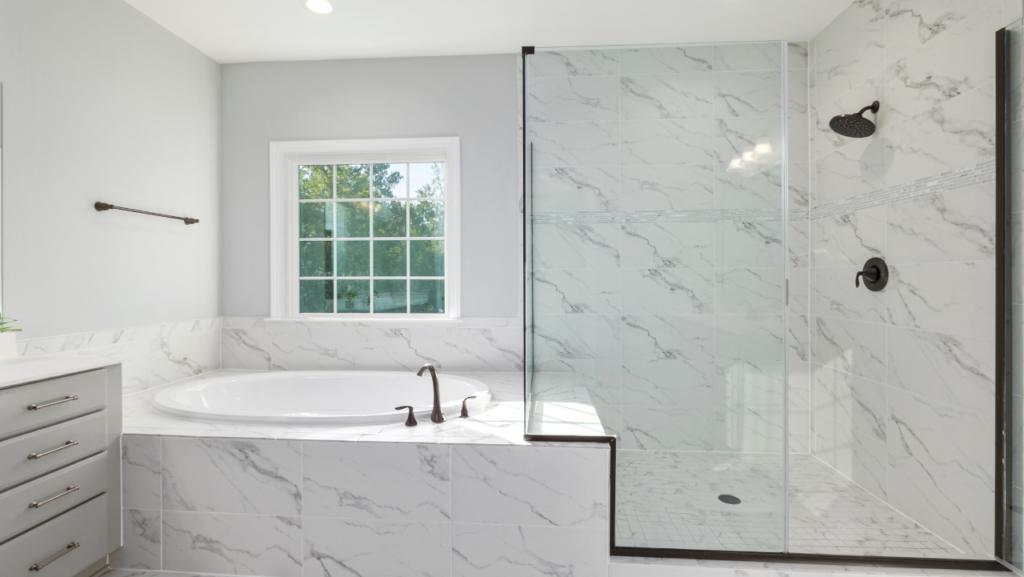 Window in the Shower to add Natural Light.